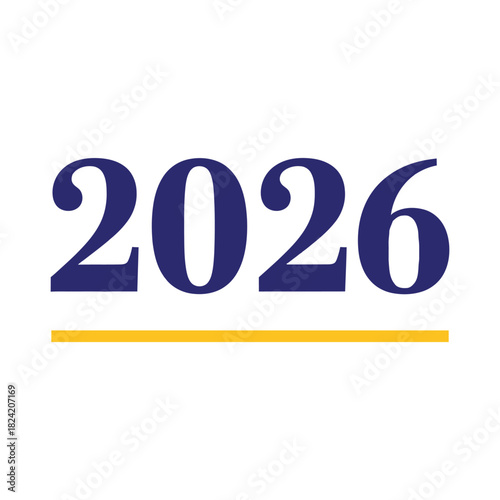 2026 Year Number Text Graphic Design Element Underline