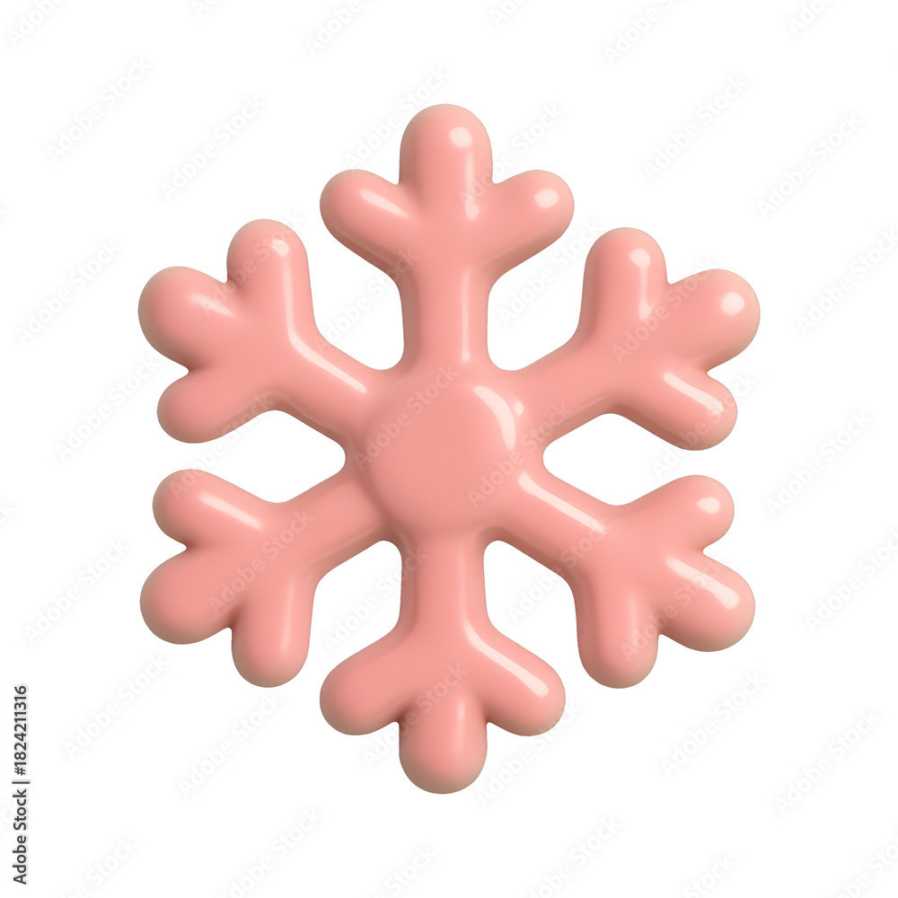 Obraz premium PNG Pink glossy snowflake illustration