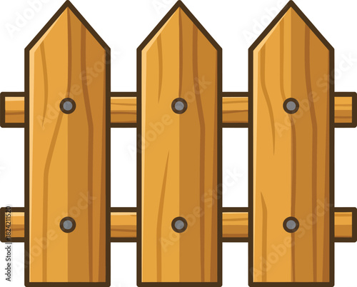 Wooden fence vector, palisade, gates or balustrade with pickets, fence icon, wooden fence vector illustration