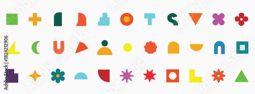 Modern Bauhaus Style Color Shapes Collection