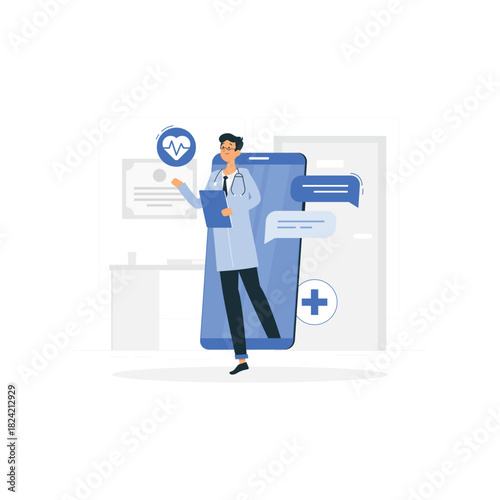 Online Doctor Disproportionate Illustrations