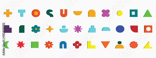 Trendy Colorful Abstract Shape Pack