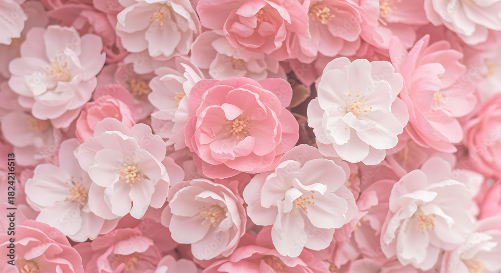 Obraz premium Pink and White Blossoms Background flowers floral bloom spring summer nature petal
