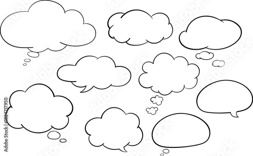 Speech bubble templates on white background