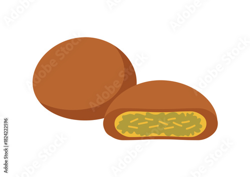 Swett Dubai Chocolate Chewy Cookies Illustration, Trend dessert illustration, 두바이쫀득쿠키