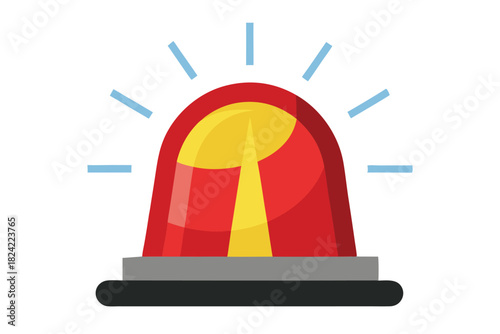 Red emergency siren emitting light, indicating alert or crisis situation is visible