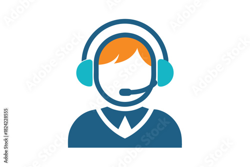 Depicted here is a faceless avatar of a support person wearing a headset ready to assist