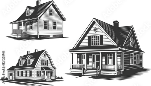 house, home, porch, roof, chimney, dormer, siding, sketch, trim, elevation, architecture, drawing, design, illustration, residential