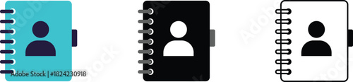 Note book and document storage Icons for digital notes management vector Illustration.