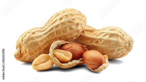 peanuts on a white background