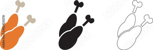 Fried chicken leg set Isolated on transparent background, Crispy drumstick collection for food graphics and menu design.