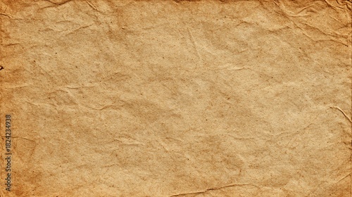 Vintage Aged Brown Paper Texture Background with Wrinkles and Creases