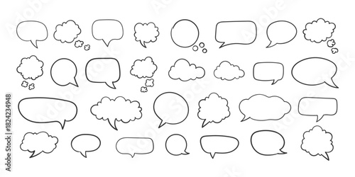 Collection of empty speech bubbles. Comic speech bubble. Retro empty comic bubble. Vector illustration