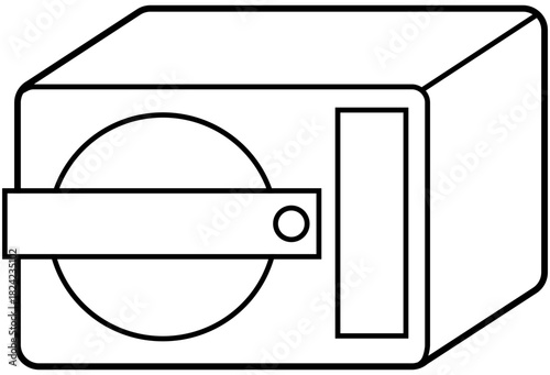 Autoclave Sterilizer Machine Line Illustration Editable Color Vector