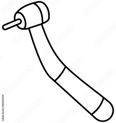 Dental Drill Line Illustration Editable Color Vector