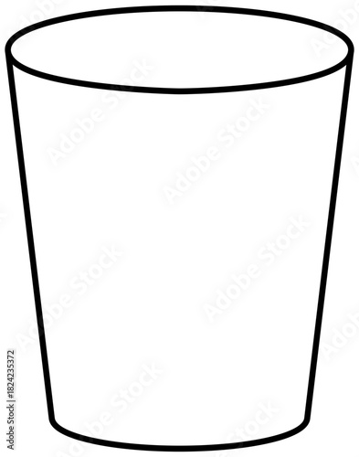 Dental Rinse Cup Line Illustration Editable Color Vector