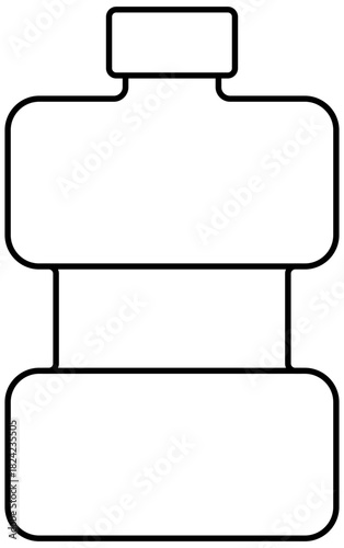 Mouthwash Bottle Line Illustration Editable Color Vector