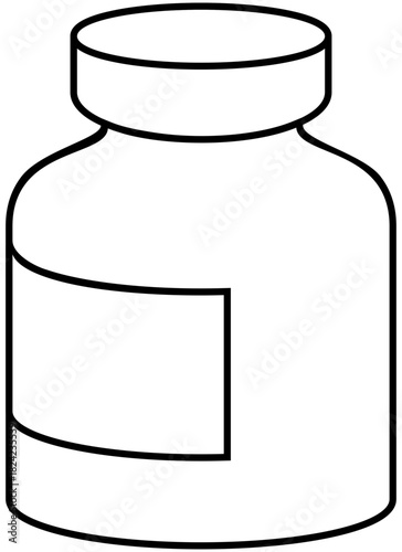 Dental Medicine Bottle Line Illustration Editable Color Vector