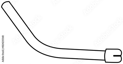 Dental Saliva Ejector Line Illustration Editable Color Vector