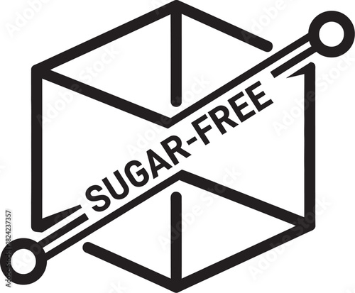 Symbol representing a sugar-free product with a clean, modern design.