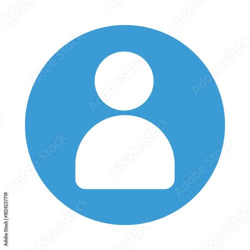 Blue user icon for profile or account access