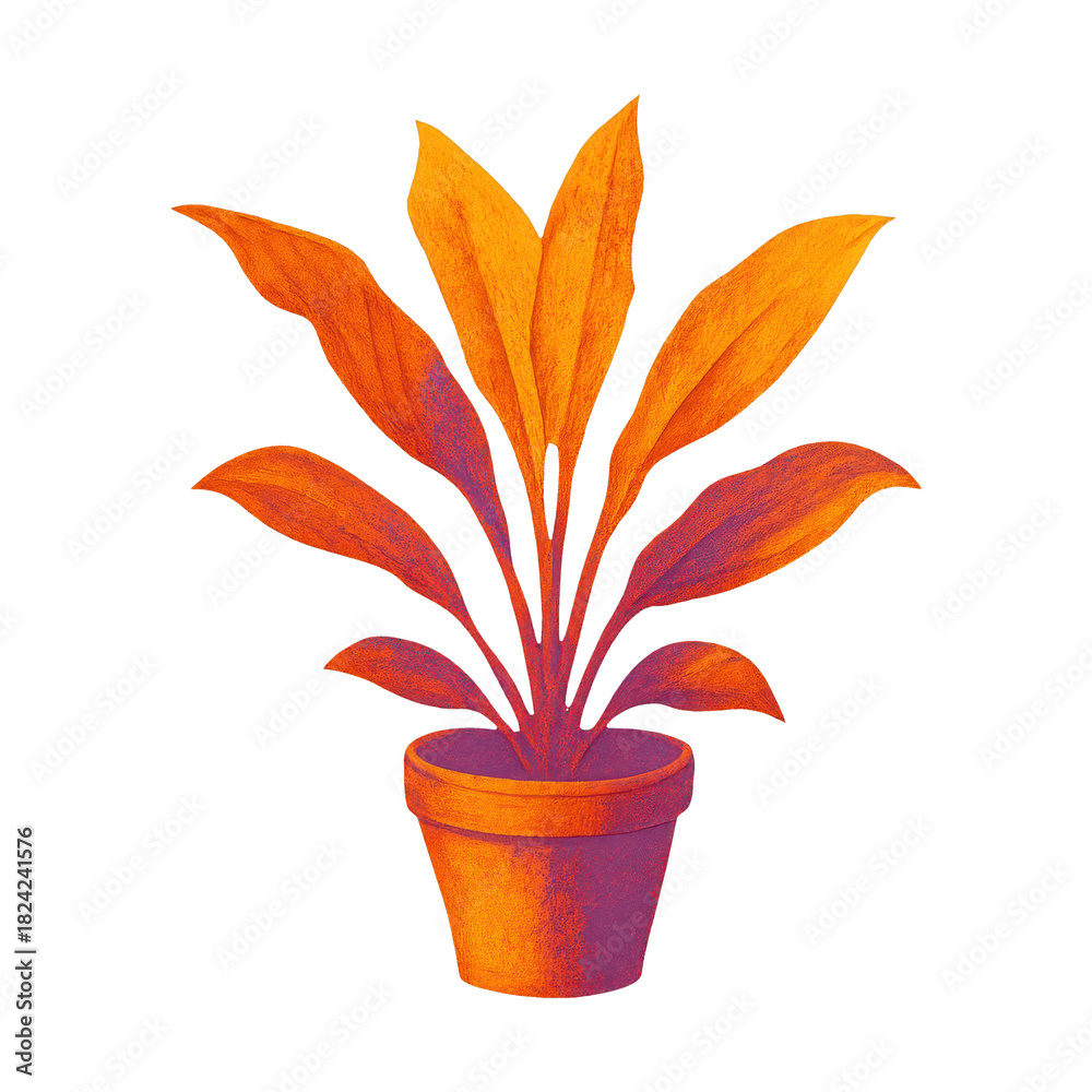 Naklejka premium PNG Vibrant potted plant illustration