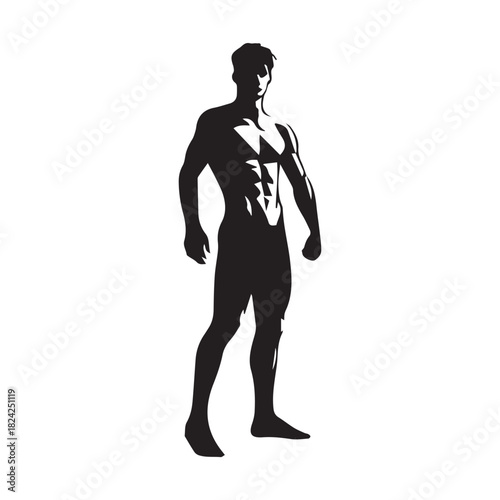 silhouette of a young man attitude pose
