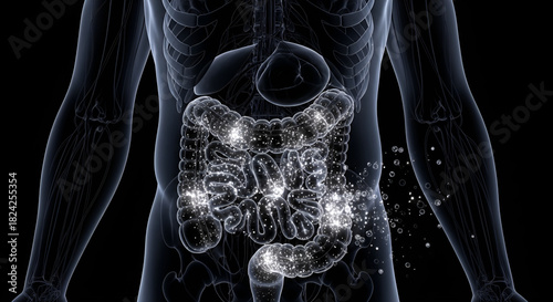 Scientific visualization of active gut microbiota in the large intestine