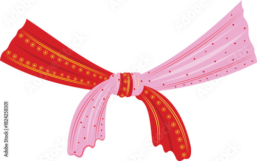 Indian wedding gathbandhan dupatta design.