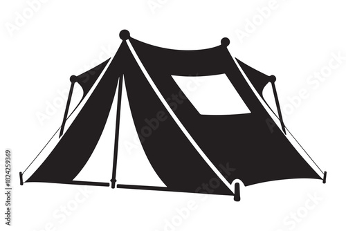  Classic canvas camping tent silhouette for outdoor adventure and recreation
