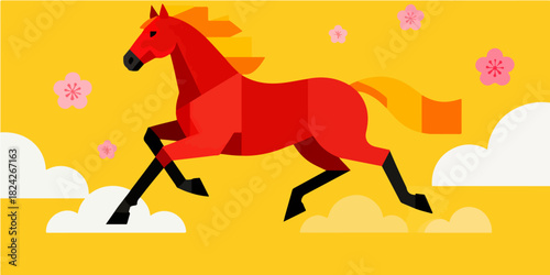 Background of the Year of the Horse Poster