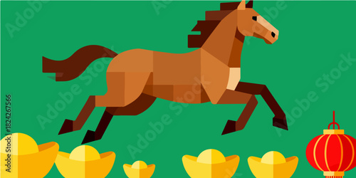 Background of the Year of the Horse Poster