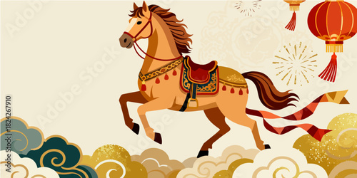 Background of the Year of the Horse Poster