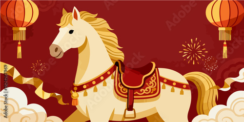 Background of the Year of the Horse Poster