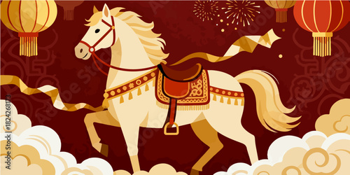 Background of the Year of the Horse Poster