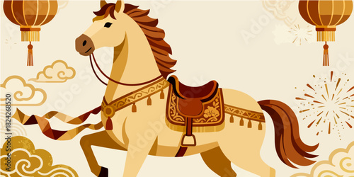 Background of the Year of the Horse Poster