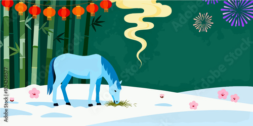 Background of the Year of the Horse Poster