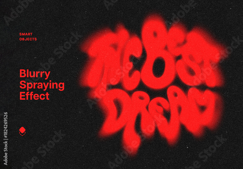 Blurry Spray Text & Logo Effect Mockup
