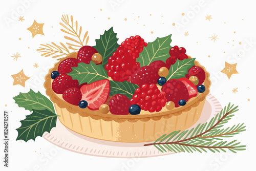 Stunning Fruit Tart Decorated For Christmas Bold Creative Visual