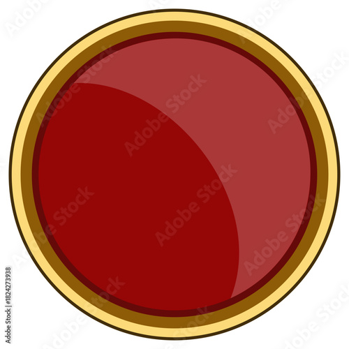  Illustration of Red and Gold Button