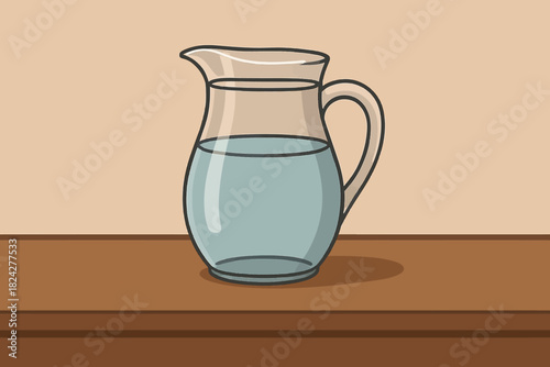 vector illustration of a drinking water jug pitcher 