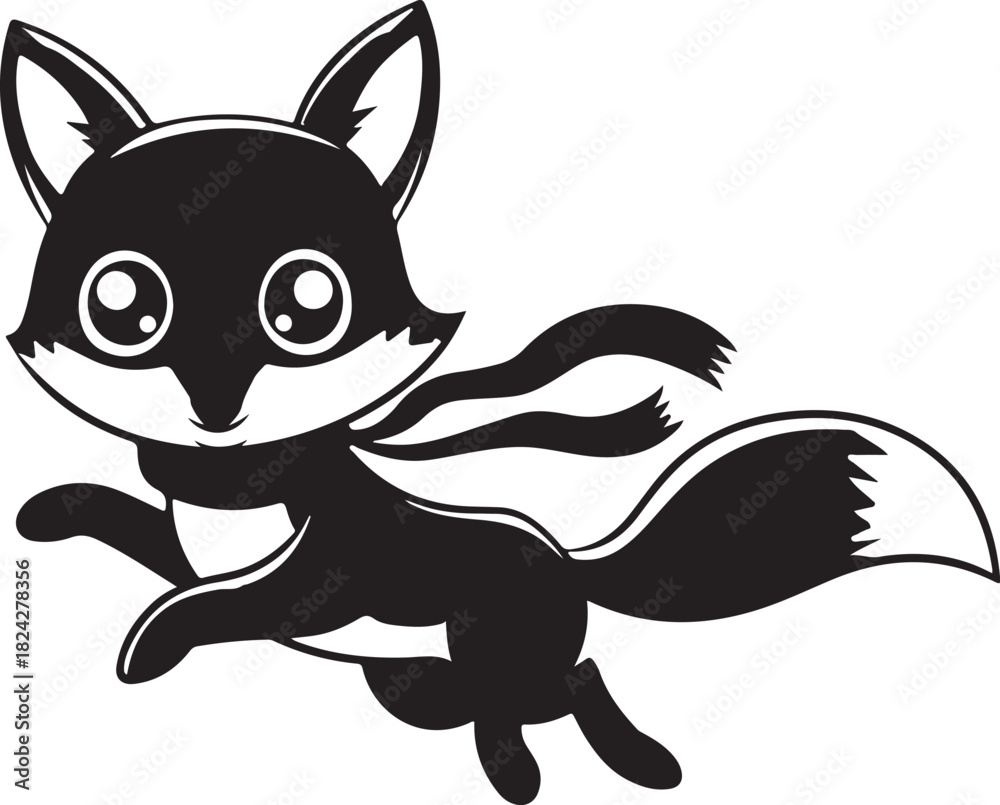 Obraz premium Cute cartoon fox vector art