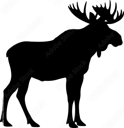 moose,
silhouette,
wildlife,
animal,
antlers,
forest animal,
large mammal,
nature,
North America,
elk family,
wilderness,
outdoors,
black silhouette,
vector art,
illustration,
strong animal,
hoofed ma