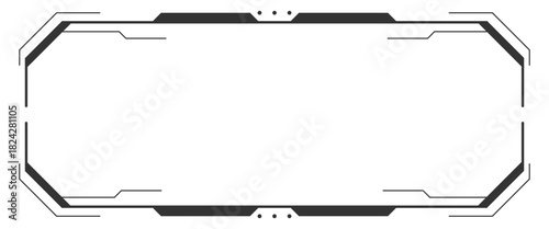 Frames black interface design modern technology futuristic control cyber monitor png vector..