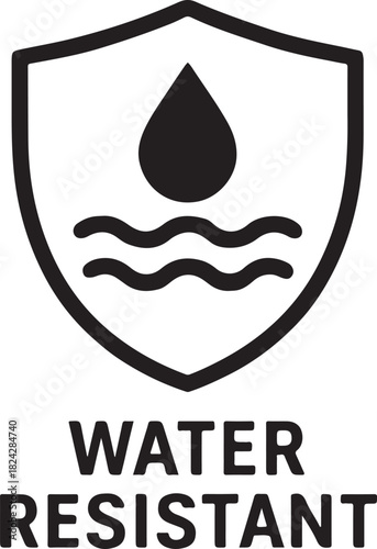   Water resistant icon in bold vector style, ideal for durability, protection, moisture control and secure design.