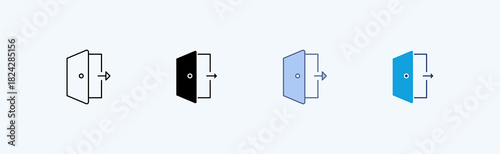 Logout Multiple Icon Illustration Vector
