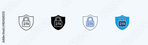 Two Factor Authentication Multiple Icon Illustration Vector