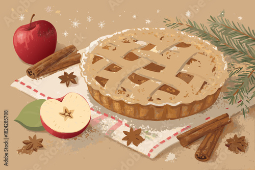 Showcasing Warm Apple Pie For Christmas Bold Rustic Dynamic Creative Visual