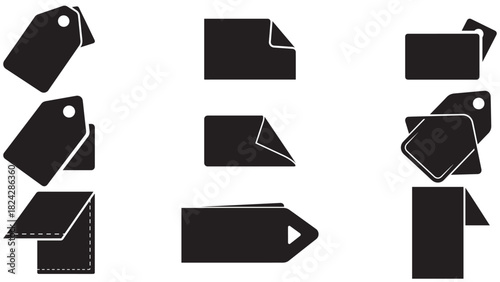 Folded corner price tag silhouette — compact pricing tag icon for sales, promotions, discount labels and retail pricing displays