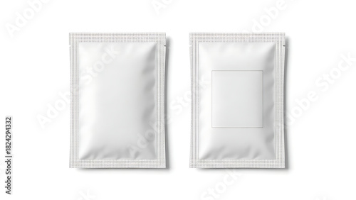 Sleek blank sachet mockup ready for your brand's design, perfect for product samples, food, or cosmetics packaging, create your custom look here